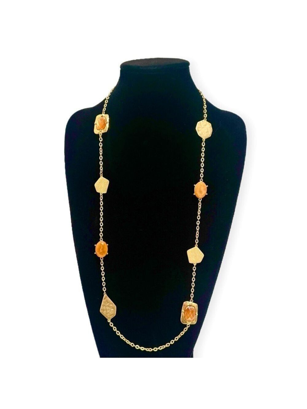 CHICOS Gold & Orange Statement Necklace | NWOT
